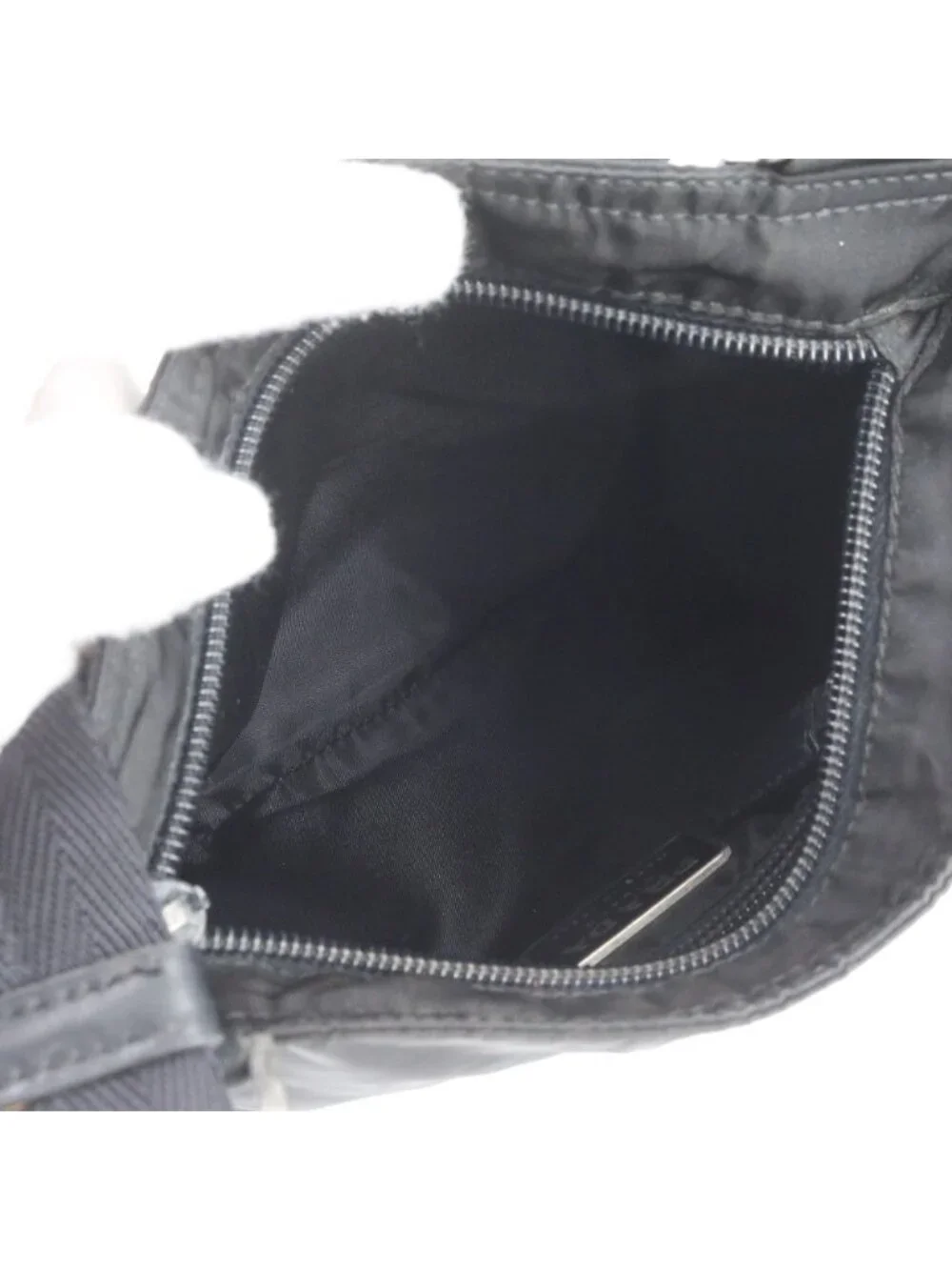 Prada Tessuto Nylon Triangle Logo Shoulder Bag Crossbody Messenger Black